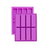 An 8-cavity rectangular silicone mould designed for making granola bars. The mould is purple and features eight rectangular cavities arranged in two rows. Each cavity is deep and has smooth edges, suitable for easily releasing the granola bars after cooling. There is also a second, thinner mould layer visible underneath.