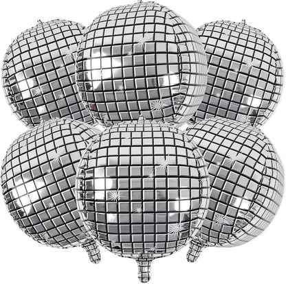 Disco Metallic Balloons Cake Topper - 20 Pcs