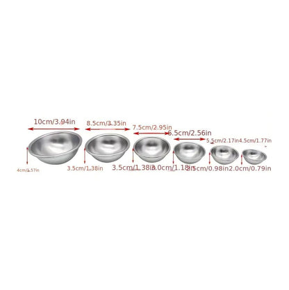 Aluminum Half Sphere Cake Pan Mould Set – 6 Sizes