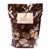Bag of Belgian Gourmet chocolate with cacao bean pattern on a white background