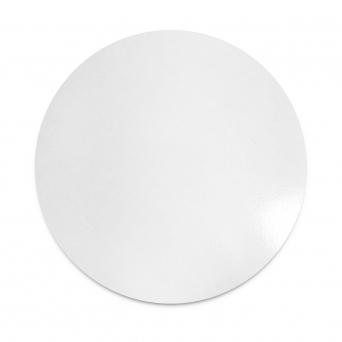 A plain round cake board in white color, measuring 3mm thick. The board has a smooth, glossy surface and is circular in shape.