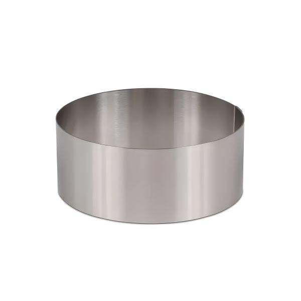 A stainless steel round cake ring measuring 6cm in diameter and 5cm in height. The ring has a polished, shiny finish with a smooth surface, and it is open at the top and bottom, designed for shaping and decorating cakes.