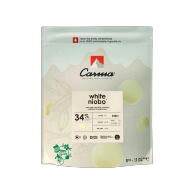 Carma White Niobo 34% Chocolate Coins 5KG