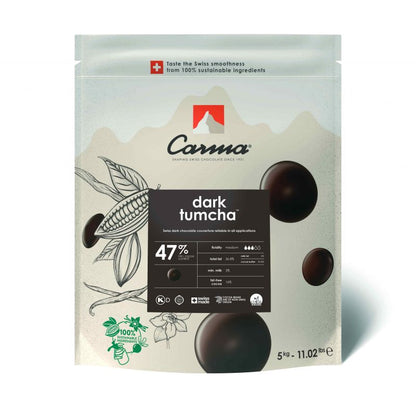 CARMA CHOCOLATE - DARK TUMCHA 47% - DROPS - 5KG BAG