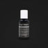 A bottle of Chefmaster Liqua-Gel food coloring in Coal Black color, 0.7oz/20ml size, on a black background.