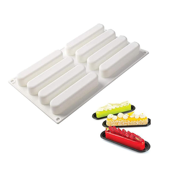 Eclair Shape Silicone Mould - 8 Cavity