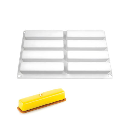 Eclair Shape Silicone Mould - 8 Cavity (Model - 2)