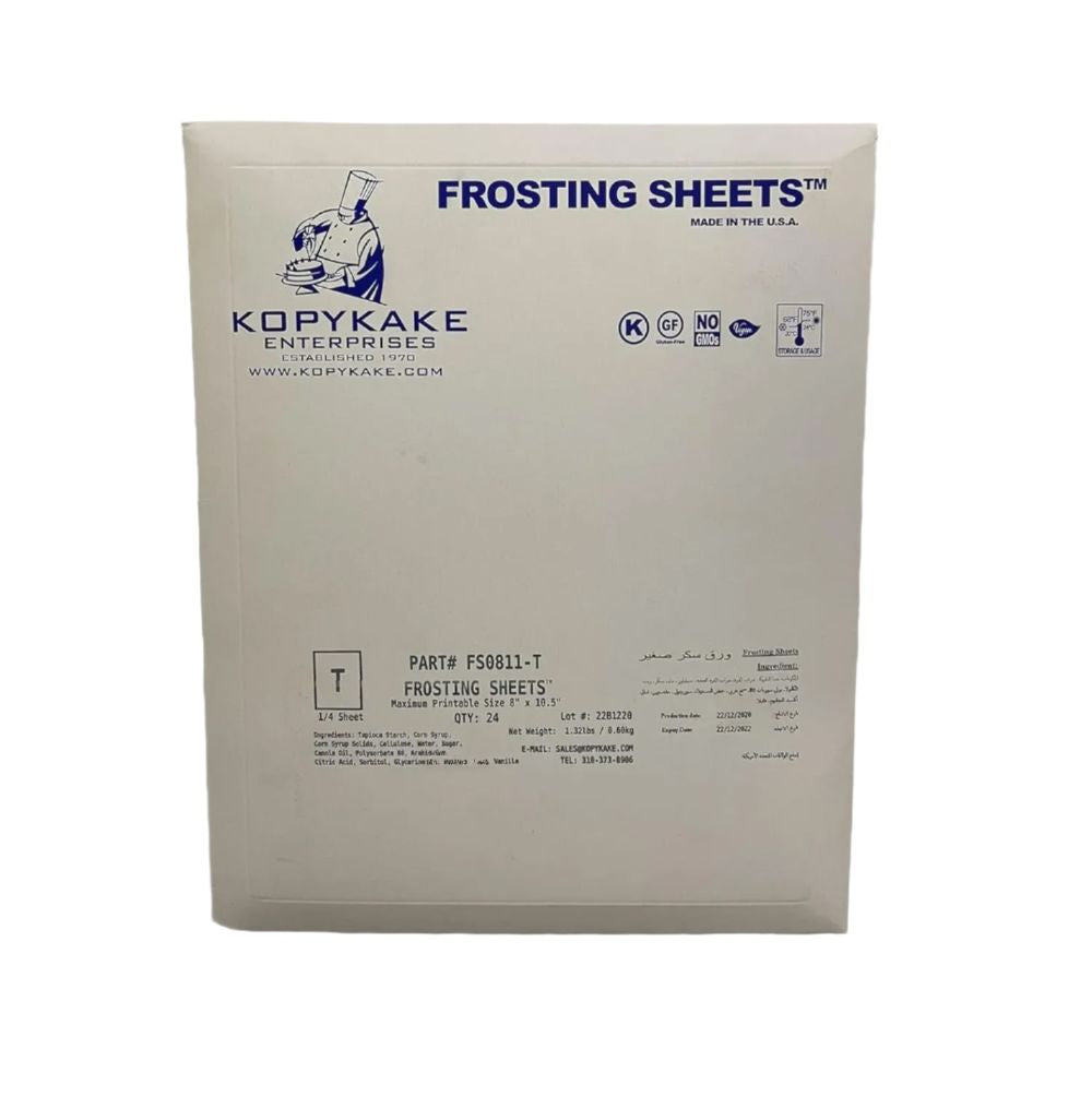 Kopykake frosting sheets packaging on a white background