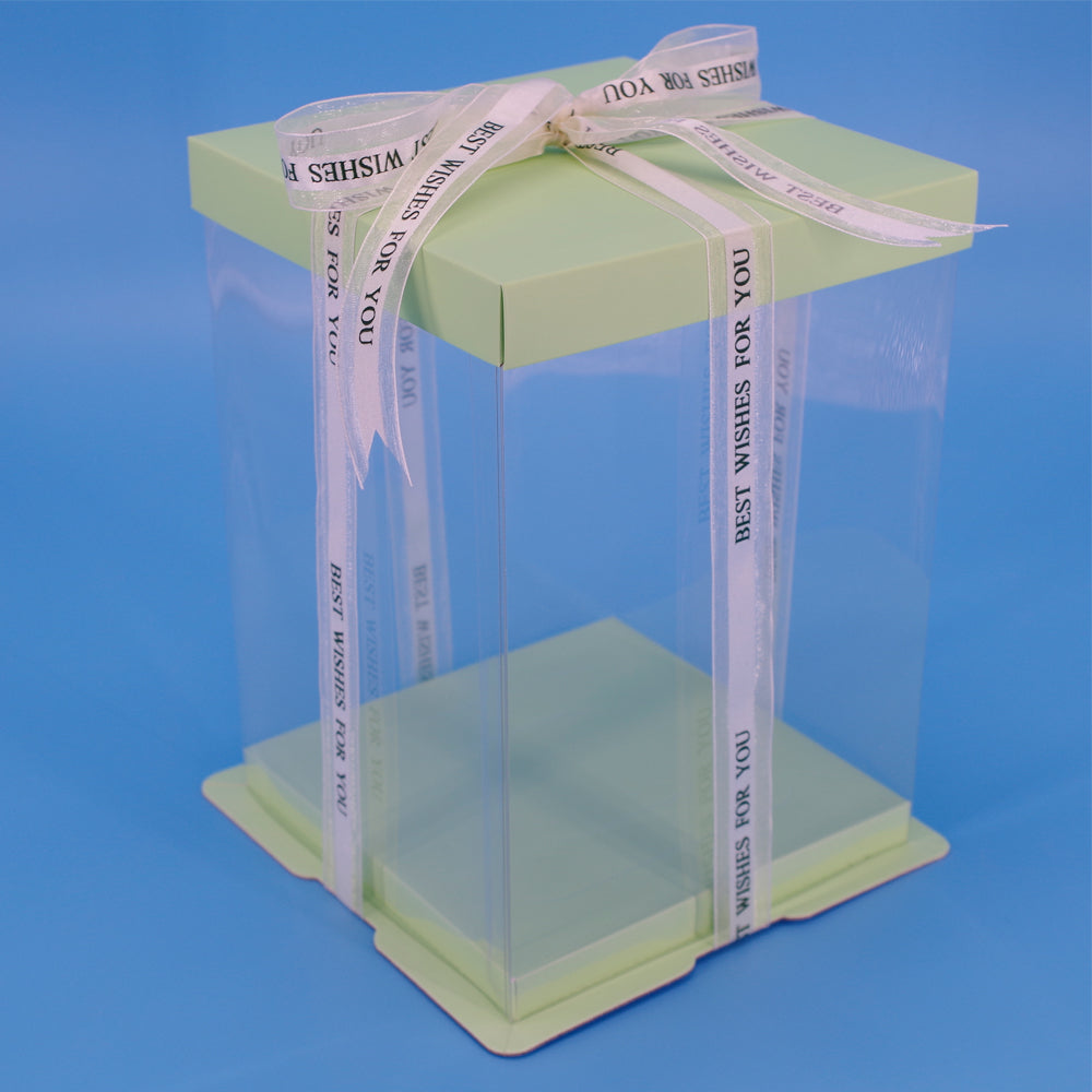 Square PVC Tall Cake Box 10 x H9.2 Inch