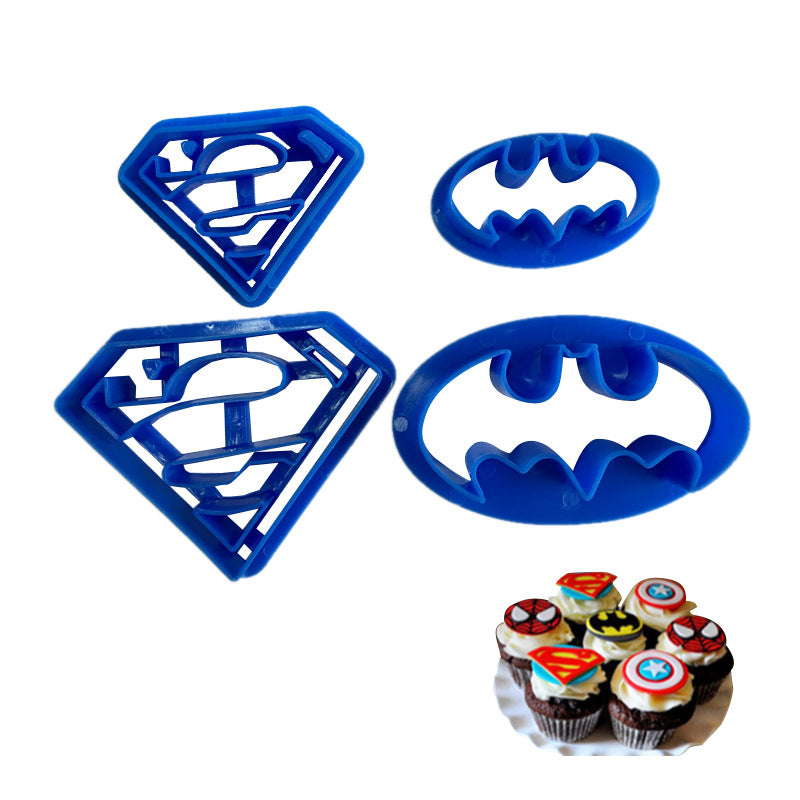 Superman And Batman ?Superheroes Logo Cutter ?4 Pc