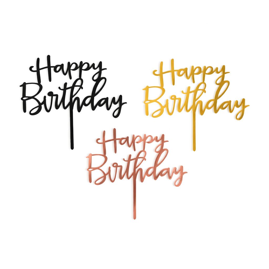 Happy Birthday Acrylic Cake Topper