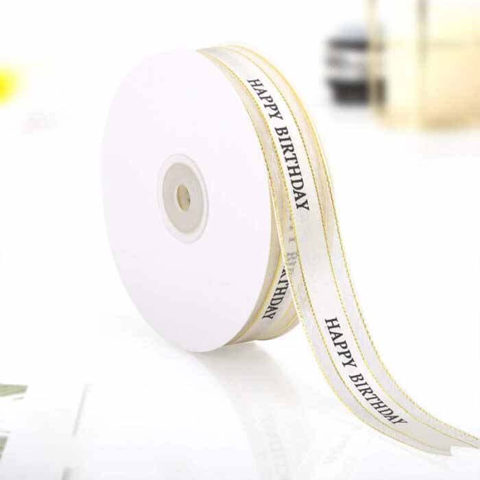 Happy Birthday Ribbon 2.5cm width 50 yards