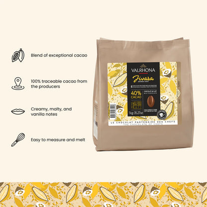 Valrhona Milk Gourmet Chocolate Jivara 40% 1KG
