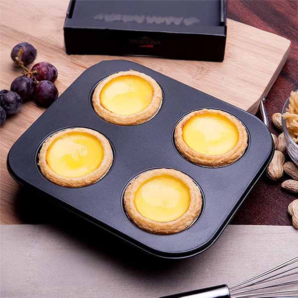 Muffin and Cupcake Pan - 4 Cup, Carbon Steel - Non-Stick Quick Release Coating