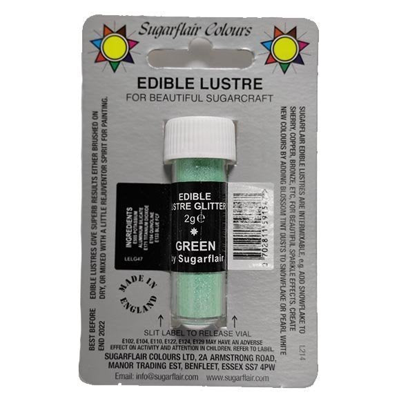 Sugarflair Edible Lustre Glitter 2g - Green