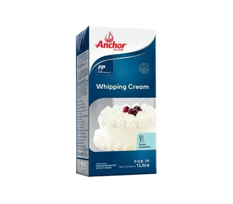 Box of Anchor whipping cream on a white background