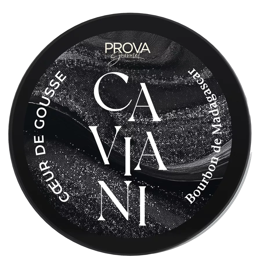 100% vanilla paste container, with the branding Caviani