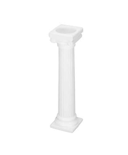 A white pedestal supporting a classical column, showcasing elegant architectural design.