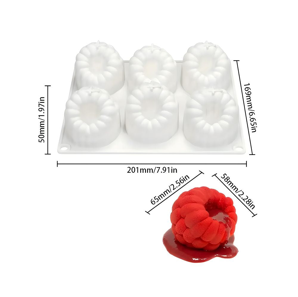 Raspberry Shaped Silicone Mould - 6 Cavity