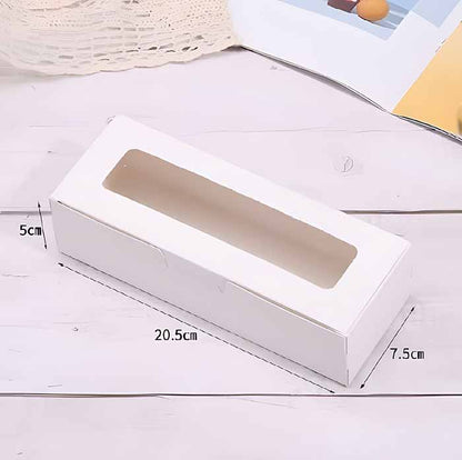 Rectangular Pastry Box with Window 20.5x7.5x5 cm