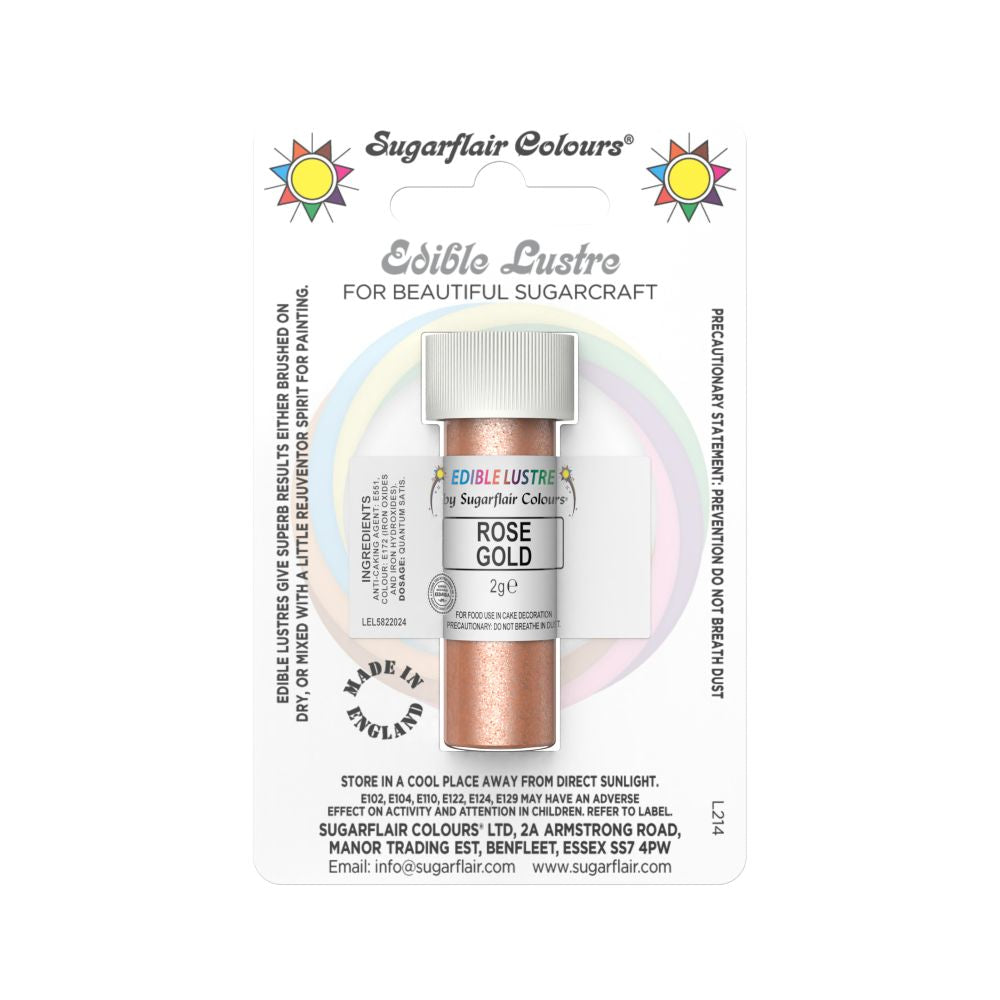 Sugarflair Edible Lustre Glitter 2g - Rose Gold