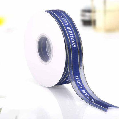 Happy Birthday Ribbon 2.5cm width 50 yards