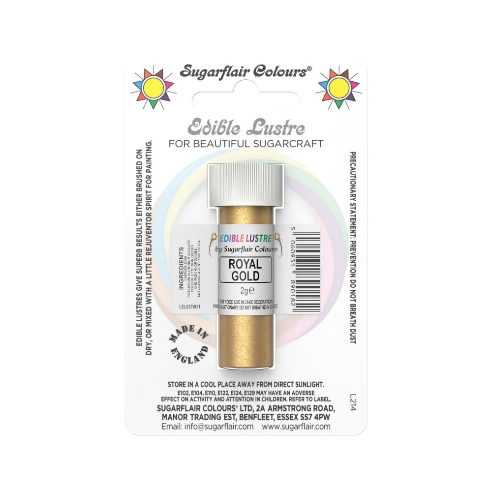 Sugarflair Edible Lustre Glitter 2g - Royal Gold