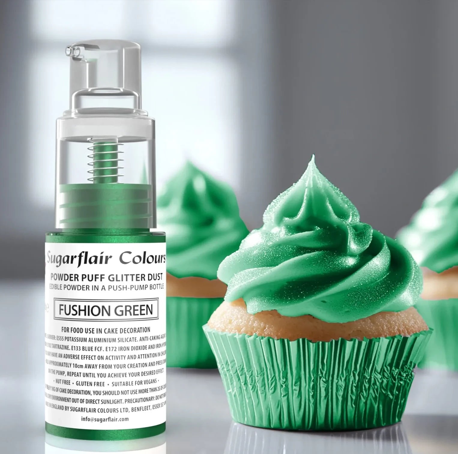 Sugarflair Edible Glitter Dust Spray 10g - Fusion Green