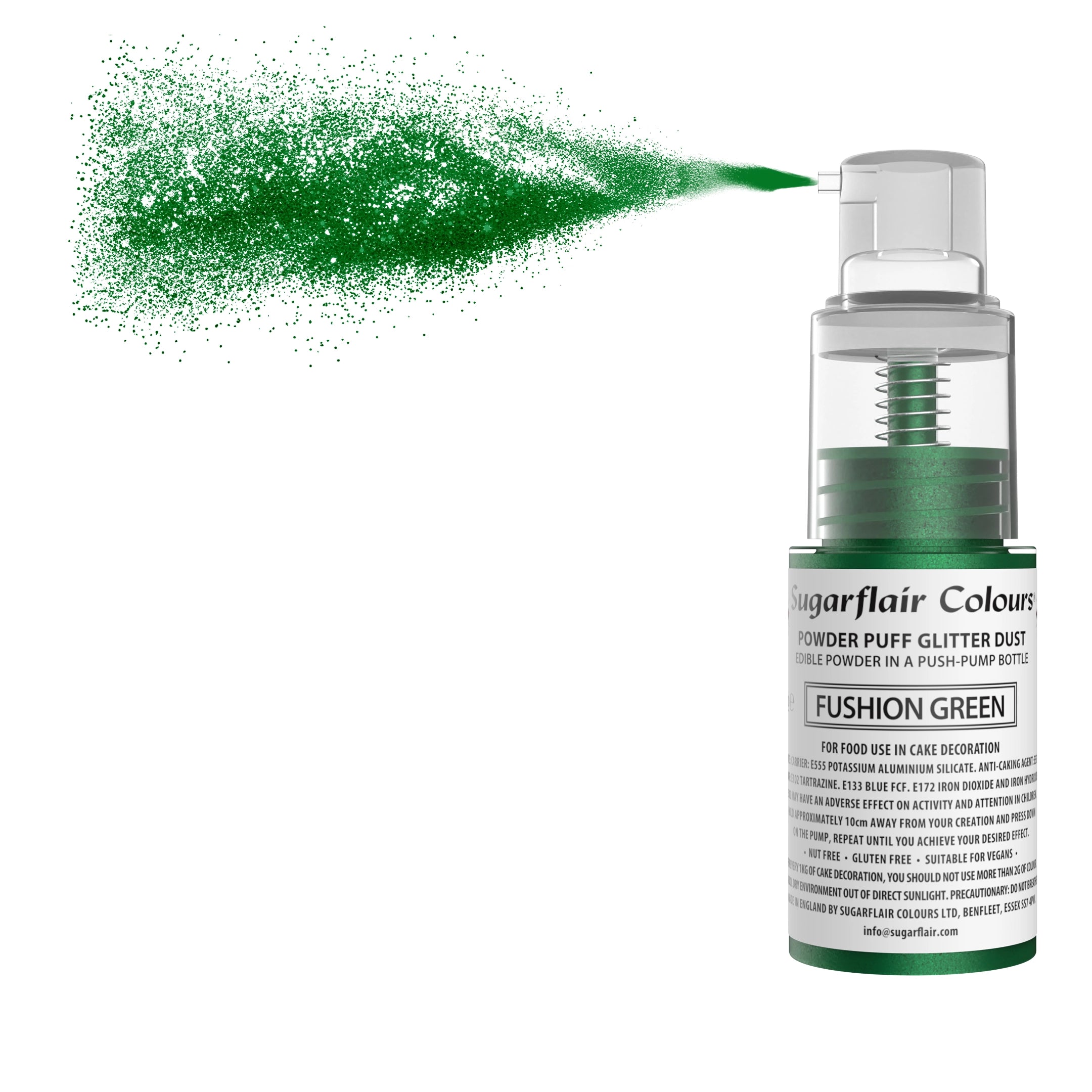 Sugarflair Edible Glitter Dust Spray 10g - Fusion Green