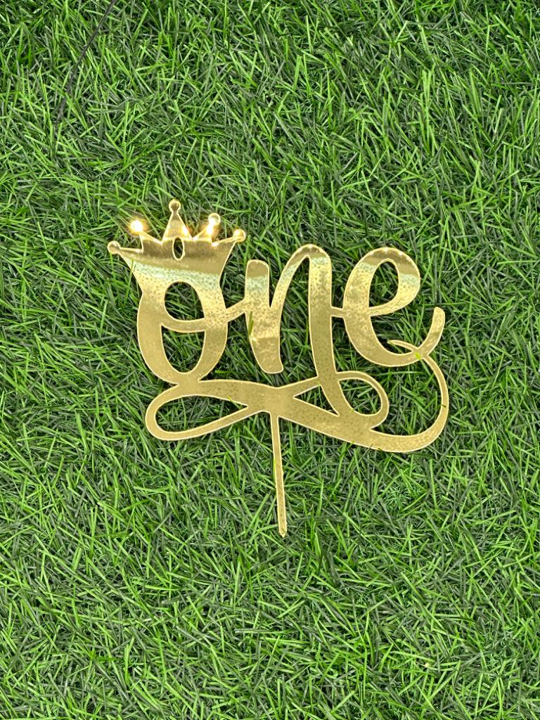 One Crown Acrylic Cake Topper