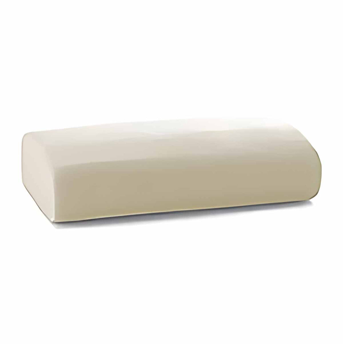 A rectangular block of white sugar paste fondant, slightly glossy, with smooth edges. The fondant is presented on a plain surface, emphasizing its clean, simple appearance.