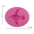 An oval-shaped silicone mold in bright pink, featuring an airplane design in the center. The mold measures approximately 4.8 cm in width and 4 cm in height. The airplane shape is marked with measurement lines indicating it is 3 cm wide and 3 cm tall. The mold is designed for making airplane-shaped items, suitable for baking or crafting.