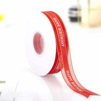 Happy Birthday Ribbon 2.5cm width 50 yards