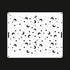 The image shows a cake stencil with a white background and a repeating pattern of black stars and crescent moons. The design features various sizes of stars and moons scattered across the stencil. There are two cut-outs at the sides for easy handling or placement on a cake.