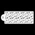 The image shows a cake stencil with a rectangular shape and rounded corners. The stencil features a pattern of variously sized black dots scattered across a white background. There is a small tab on the left side of the stencil, labeled with the number "56." The overall design is intended for decorating cakes.