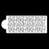 The image features a white cake stencil labeled &