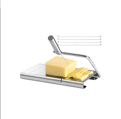 Professional Stainless Steel Cheese Cutting Board with Measurement Grid