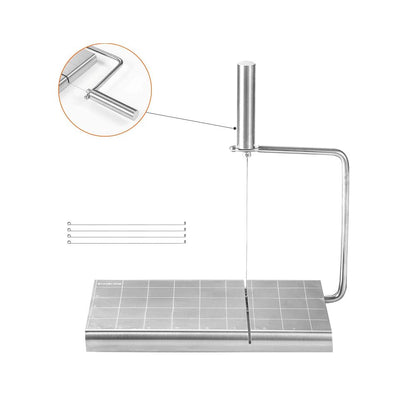 Professional Stainless Steel Cheese Cutting Board with Measurement Grid