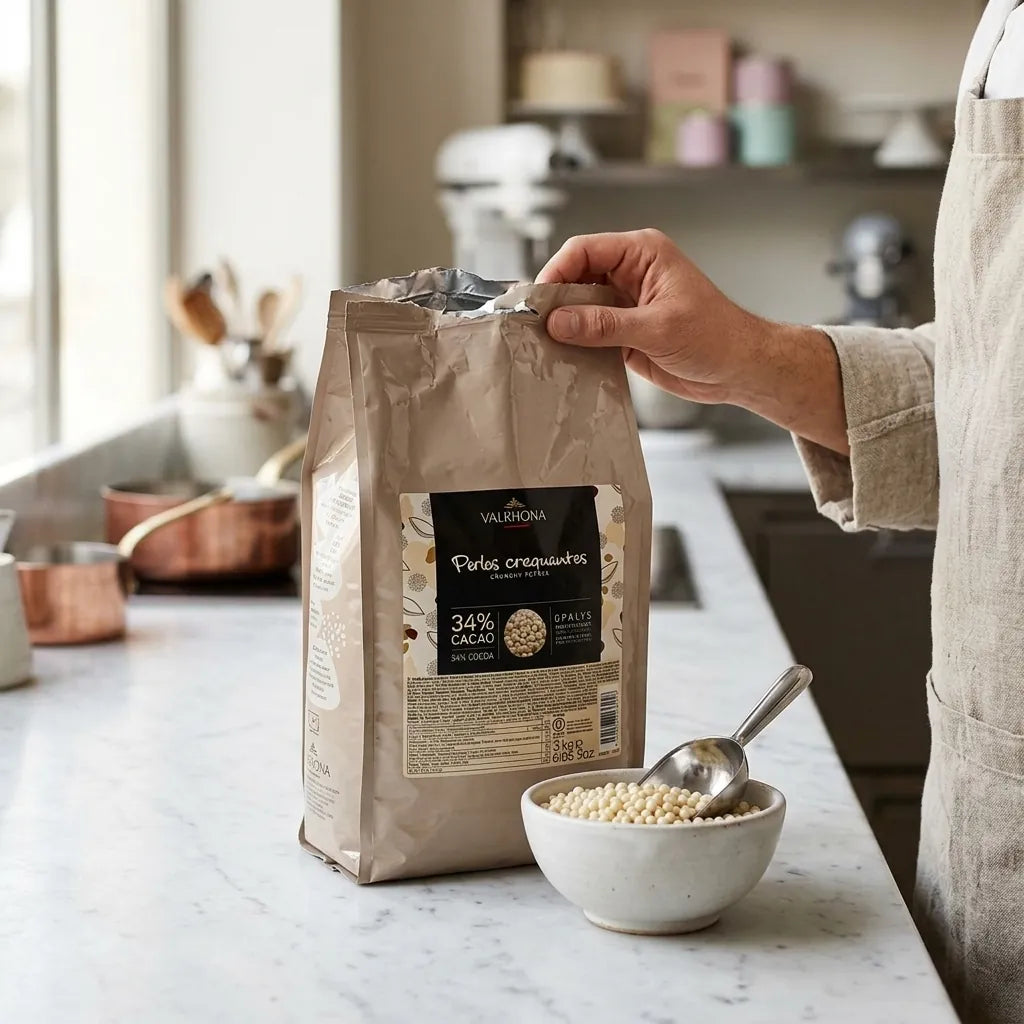 Valrhona Crunchy Pearls Opalys White Chocolate 34% 3KG