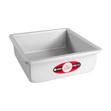 A square baking pan labeled &