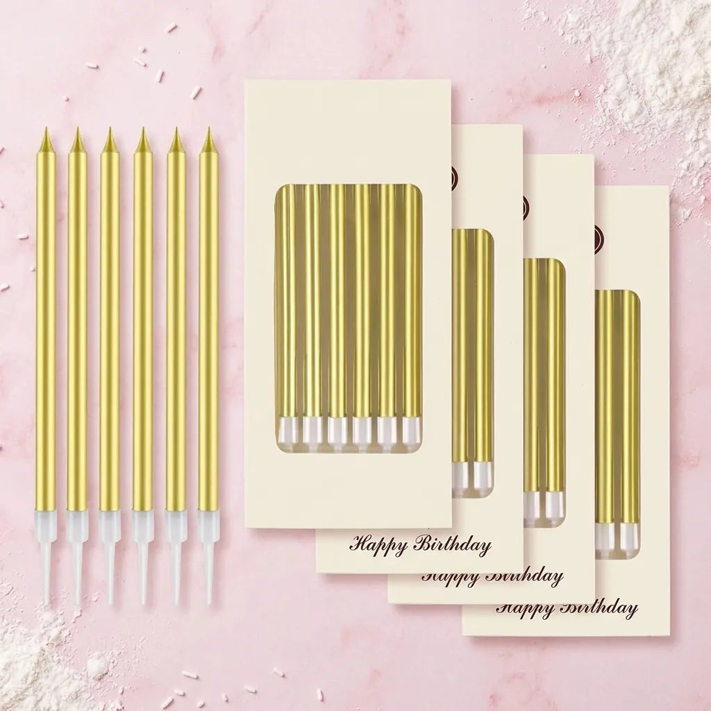 6pcs Metallic Gold Candle Set