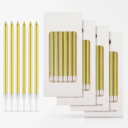 6pcs Metallic Gold Candle Set