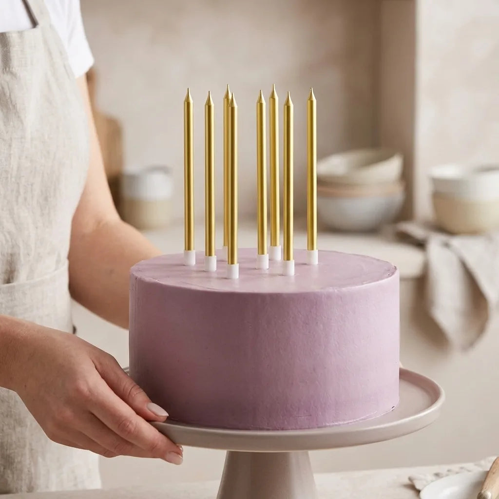 6pcs Metallic Gold Candle Set