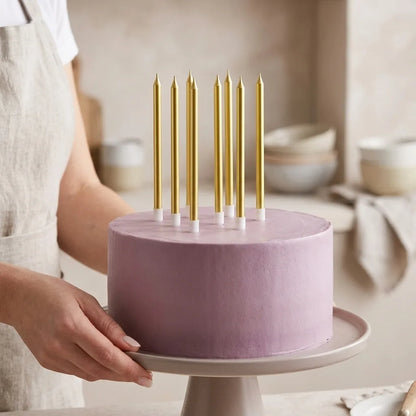 6pcs Metallic Gold Candle Set