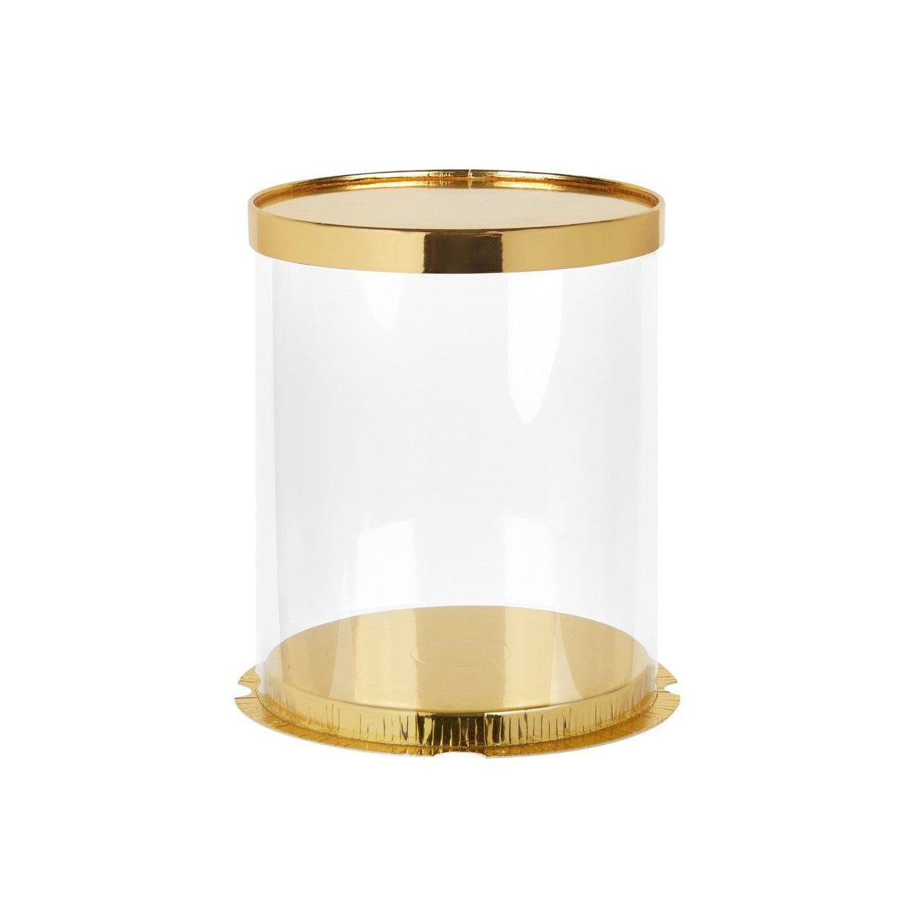 Premium Gold Round Clear Tall Cake Box 26 x H25 cm (10 x H9.8 Inch)