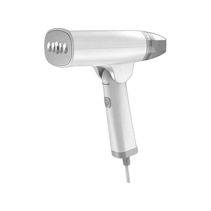 A blow dryer displayed against a black background, highlighting its contours and professional appearance.
