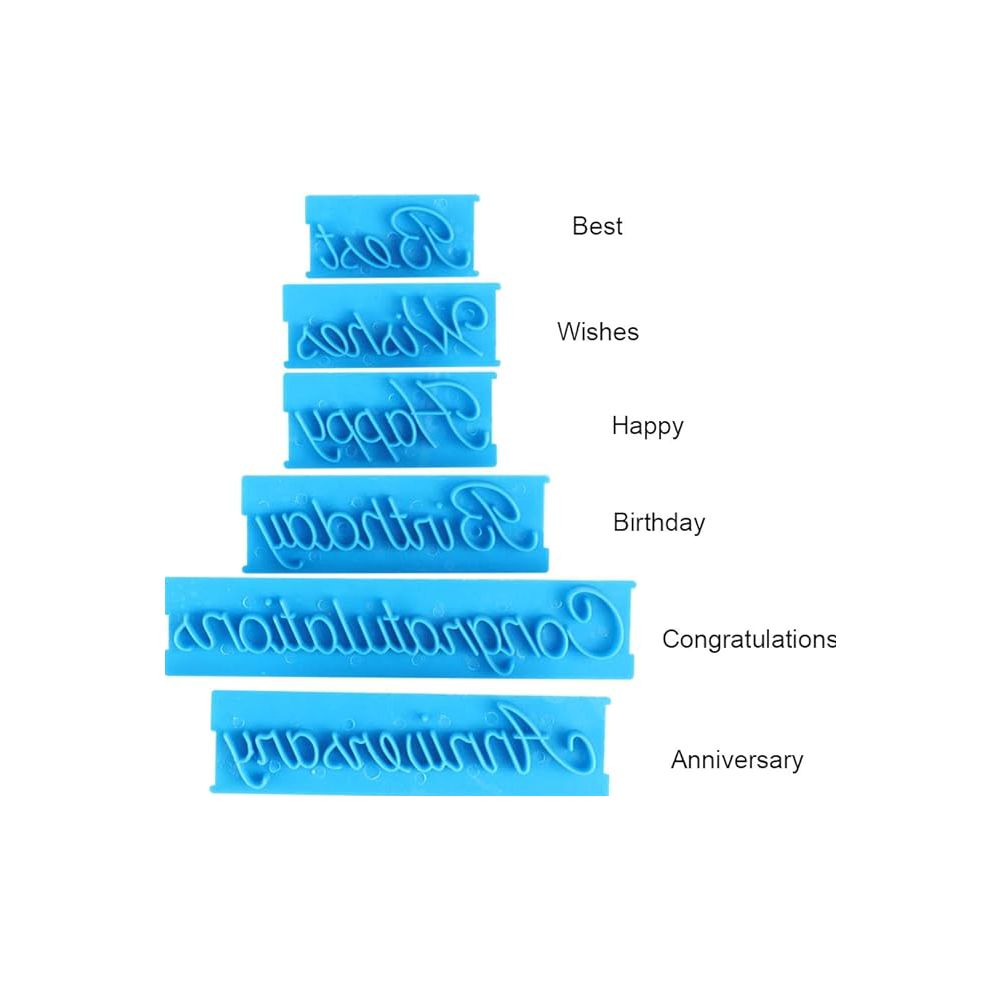 Handwriting Cake Embosser Letter - Set of 6