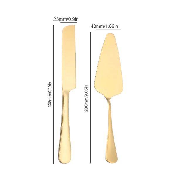 Stainless Steel Gold Cake Cutter Set