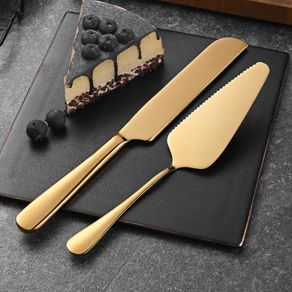 Stainless Steel Gold Cake Cutter Set