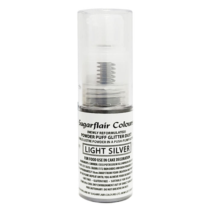 Sugarflair Edible Glitter Dust Spray 10g - Light Silver